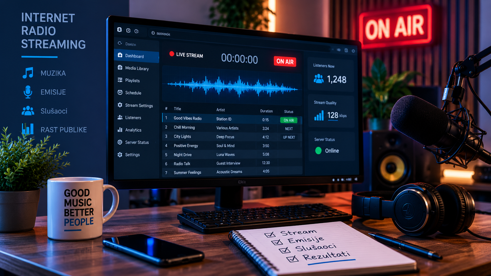 Internet radio streaming i online emitovanje programa