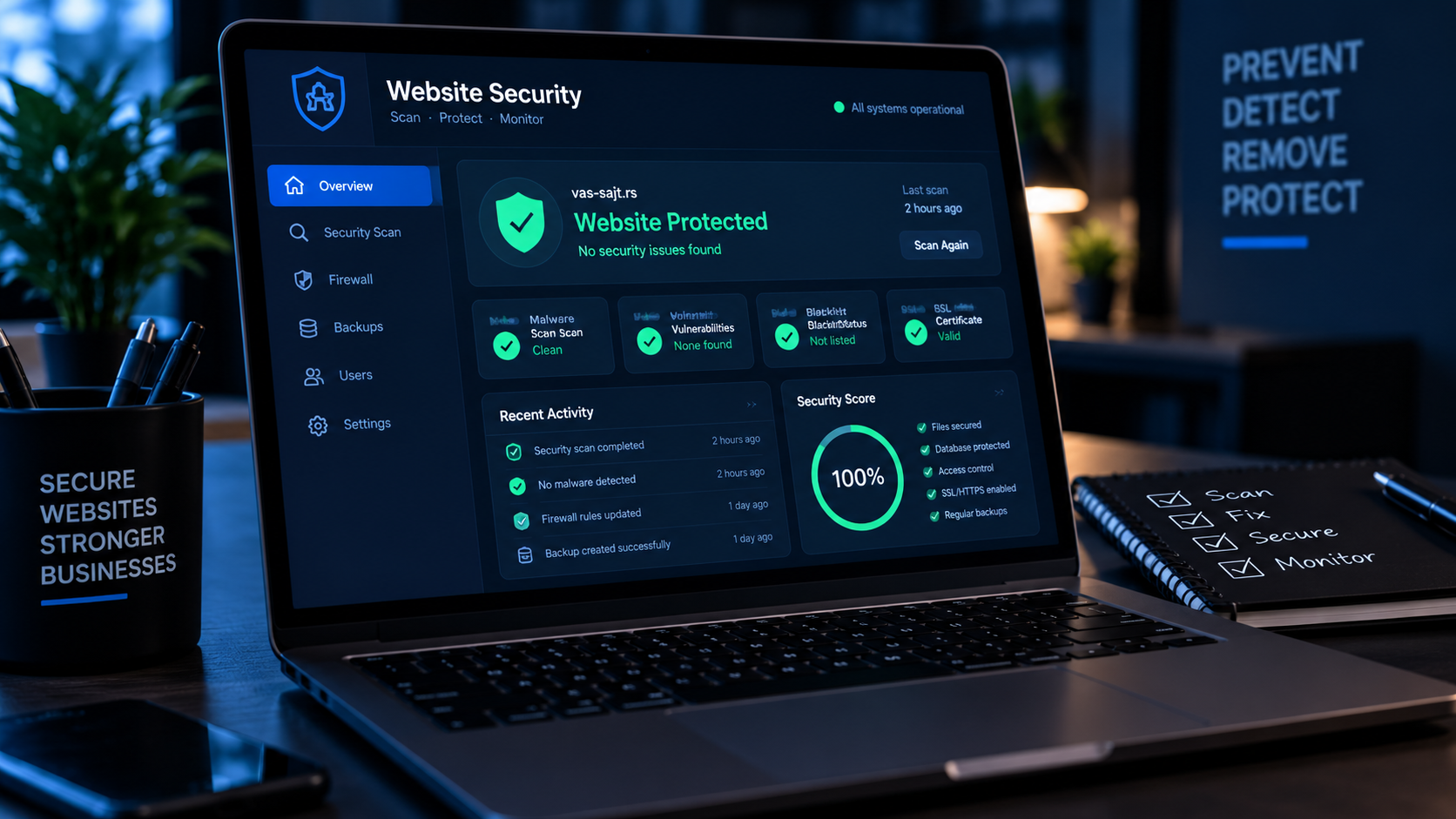 Provera bezbednosti i za&scaron;tita web sajta